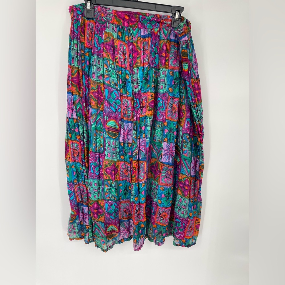 Vibrant Multicolor Midi Skirt